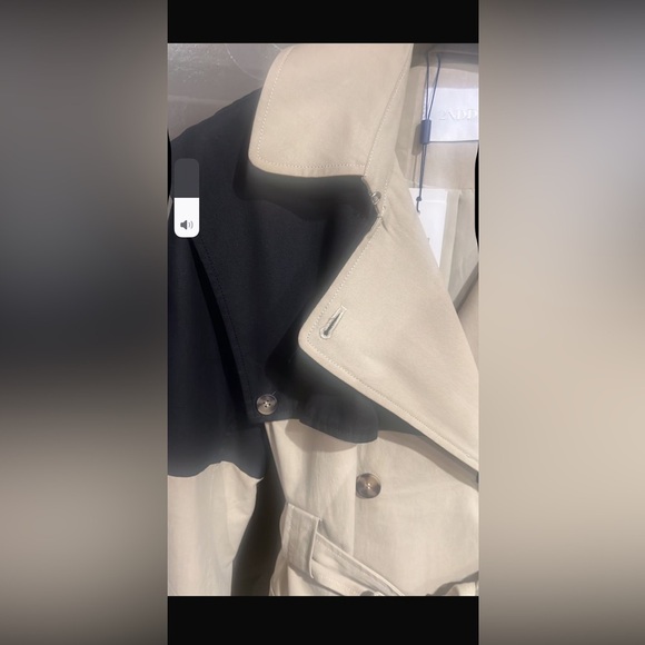 NWT 2nd day Two-Tone Black and Tan Trench Coat - Picture 10 of 14
